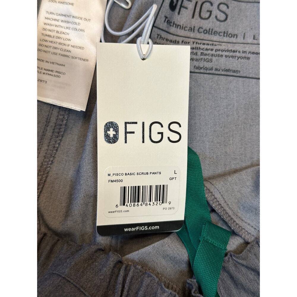 NWT Figs Pisco Basic Scrub Pants GRAPHITE Size La… - image 3